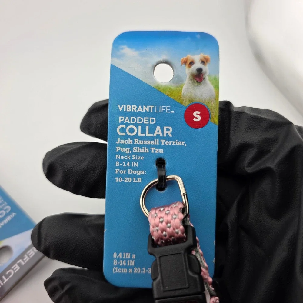 Vibrant Life‎ Dog Collar Bundle Padded Reflective Pink Styles Size S